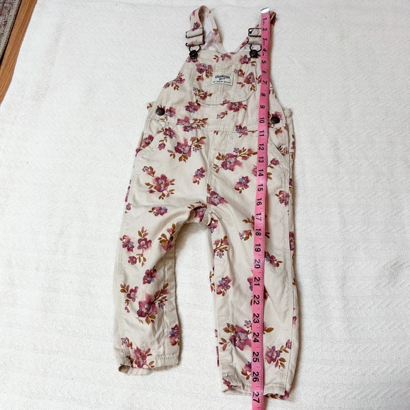 OSH KOSH B’GOSH flowers cream pink water color overalls - 18months - Picture 9 of 10